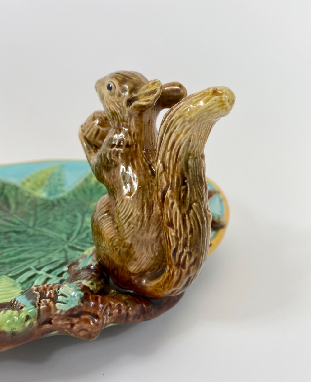 George Jones majolica Squirrel dish, c. 1875. View VII