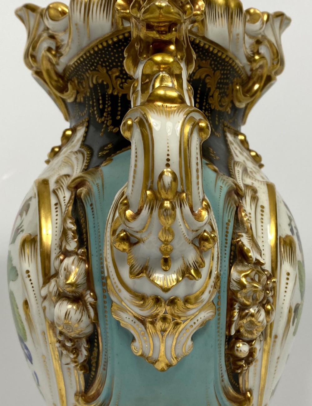 Pair Jacob Petit porcelain vases, c. 1840. View XVII