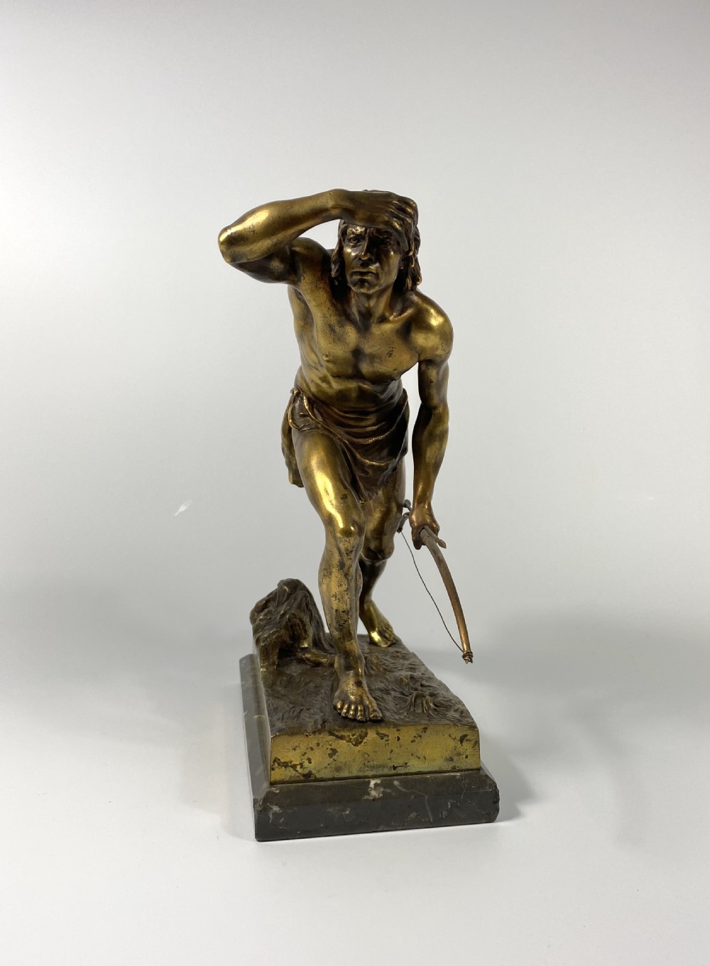 Bronze Native American Brave. Josef Drischler (1838-1917). View II