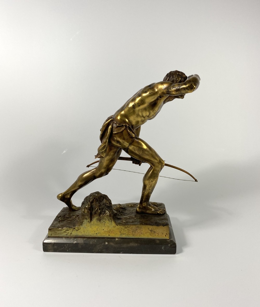 Bronze Native American Brave. Josef Drischler (1838-1917). View IV