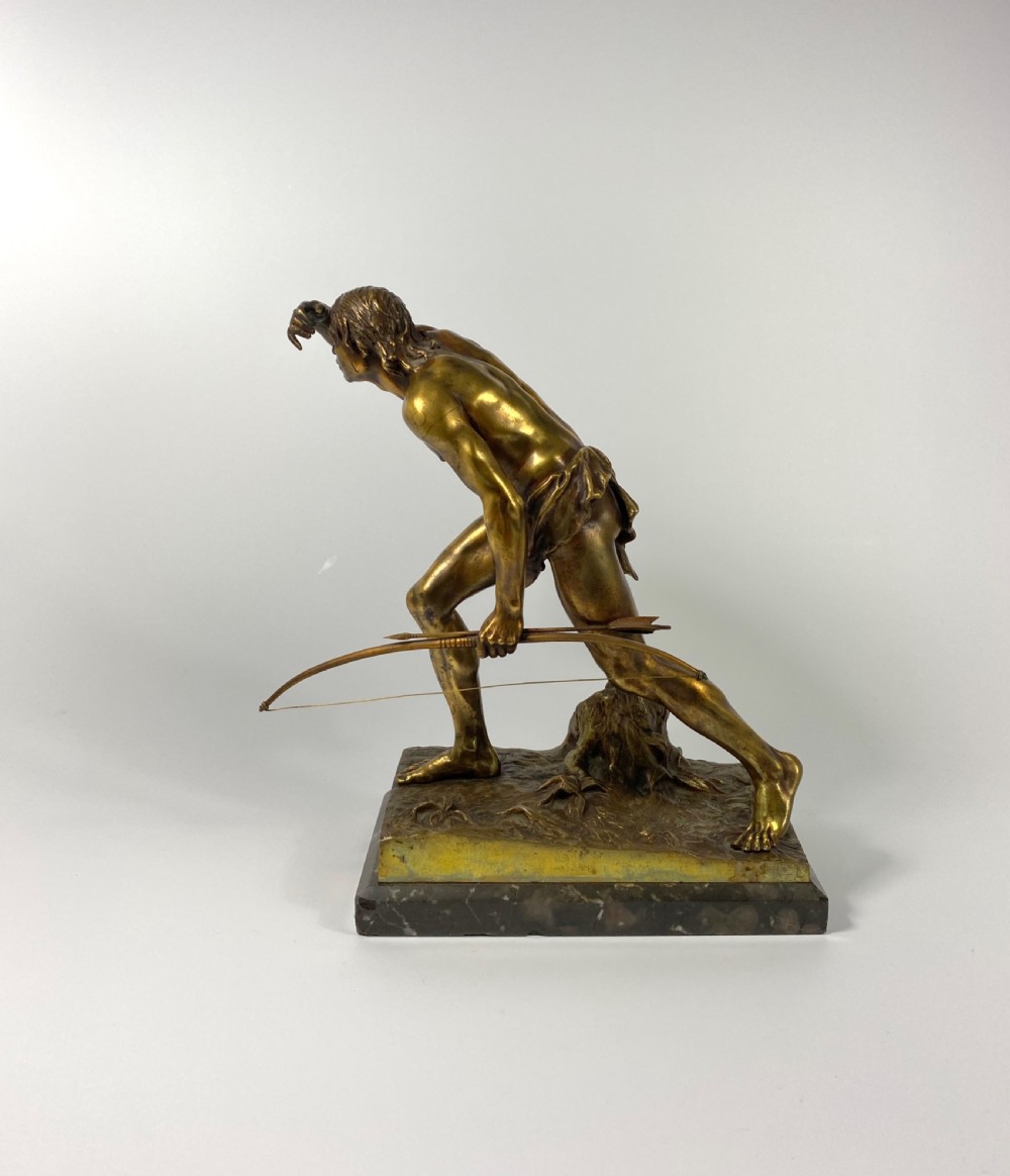 Bronze Native American Brave. Josef Drischler (1838-1917). View VI