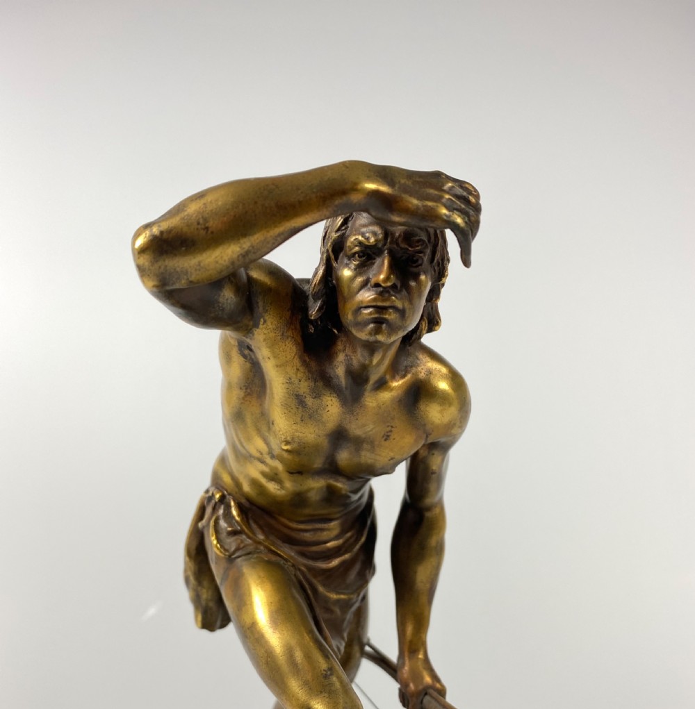 Bronze Native American Brave. Josef Drischler (1838-1917). View VIII