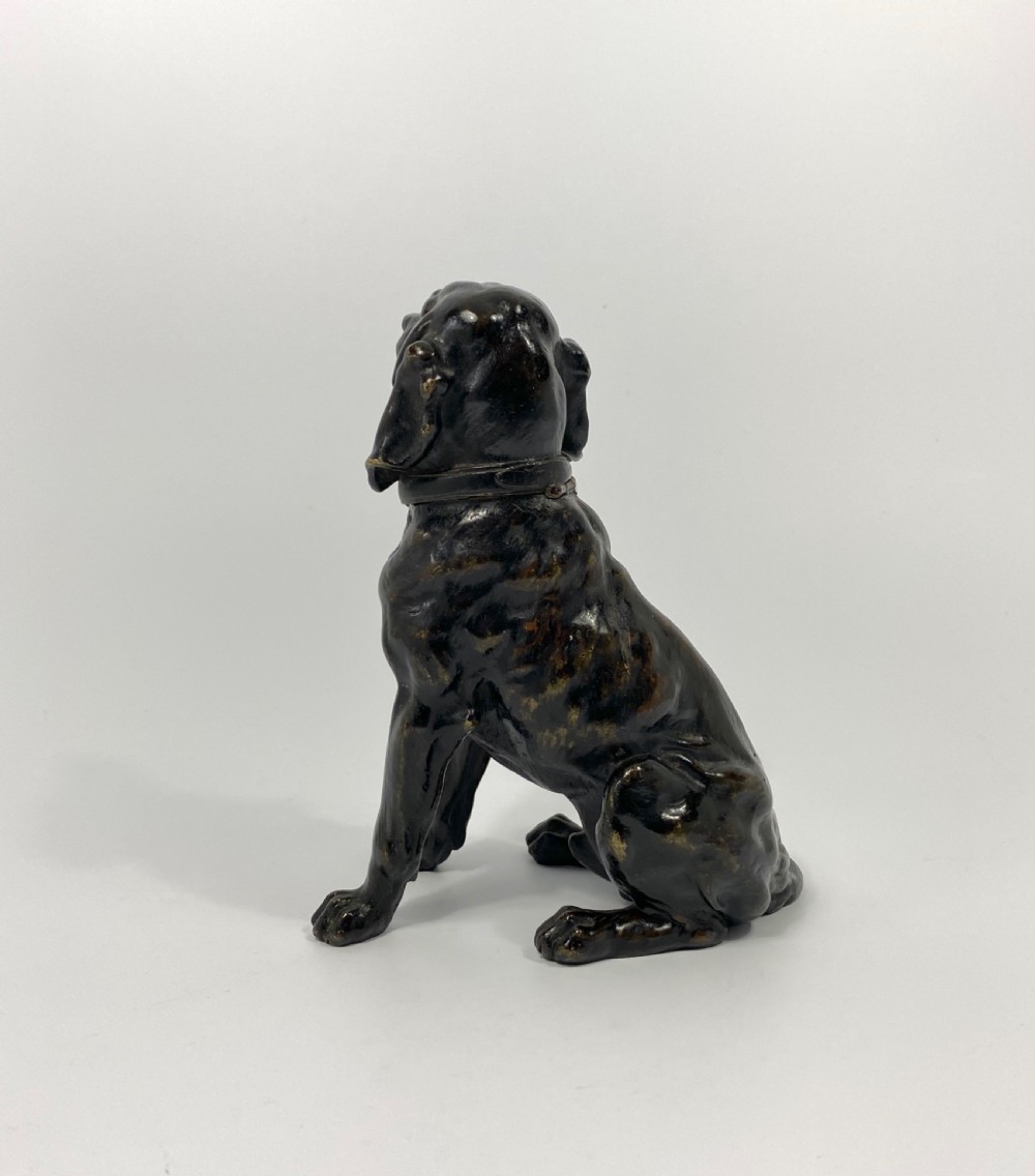French bronze Retriever inkwell, c. 1880. View IV