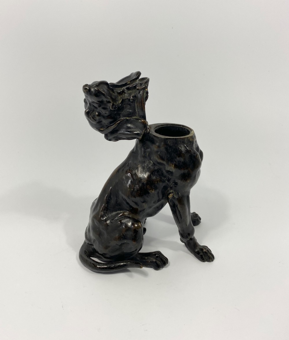 French bronze Retriever inkwell, c. 1880. View IX
