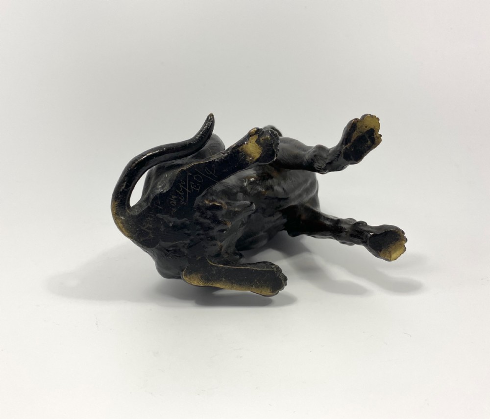 French bronze Retriever inkwell, c. 1880. View X