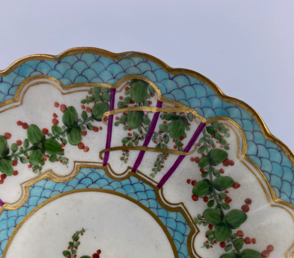 Worcester ‘Hop Trellis’ teabowl & saucer, c. 1770. View III