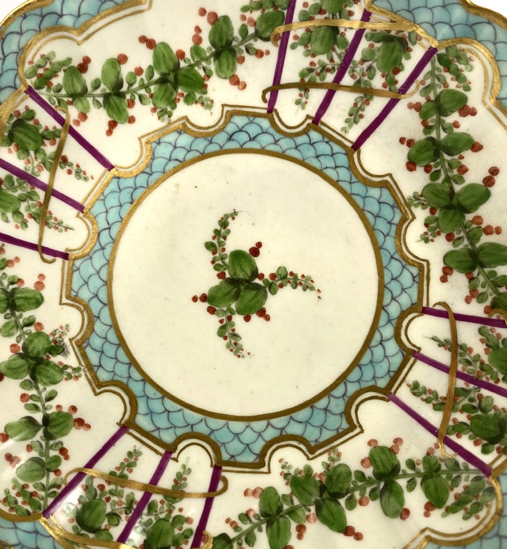 Worcester ‘Hop Trellis’ teabowl & saucer, c. 1770. View V