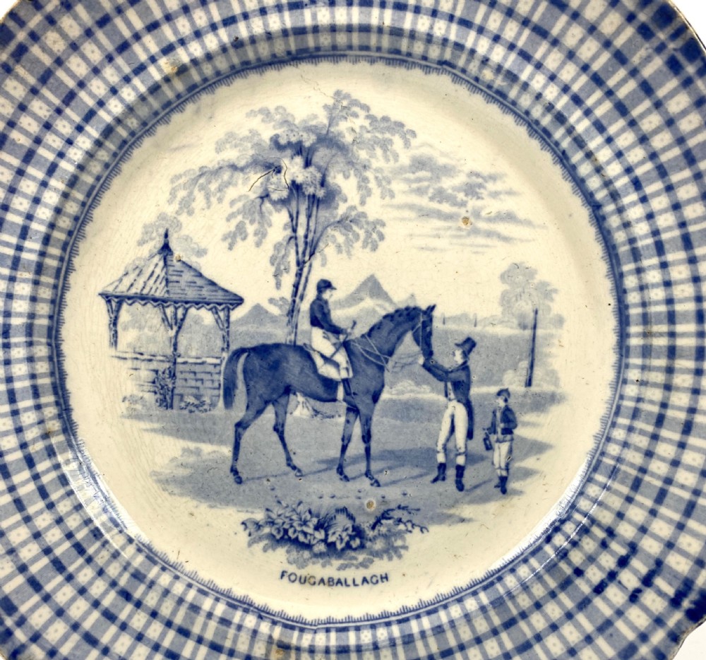 Scottish potteries.Race horse plate, c. 1845. View IV