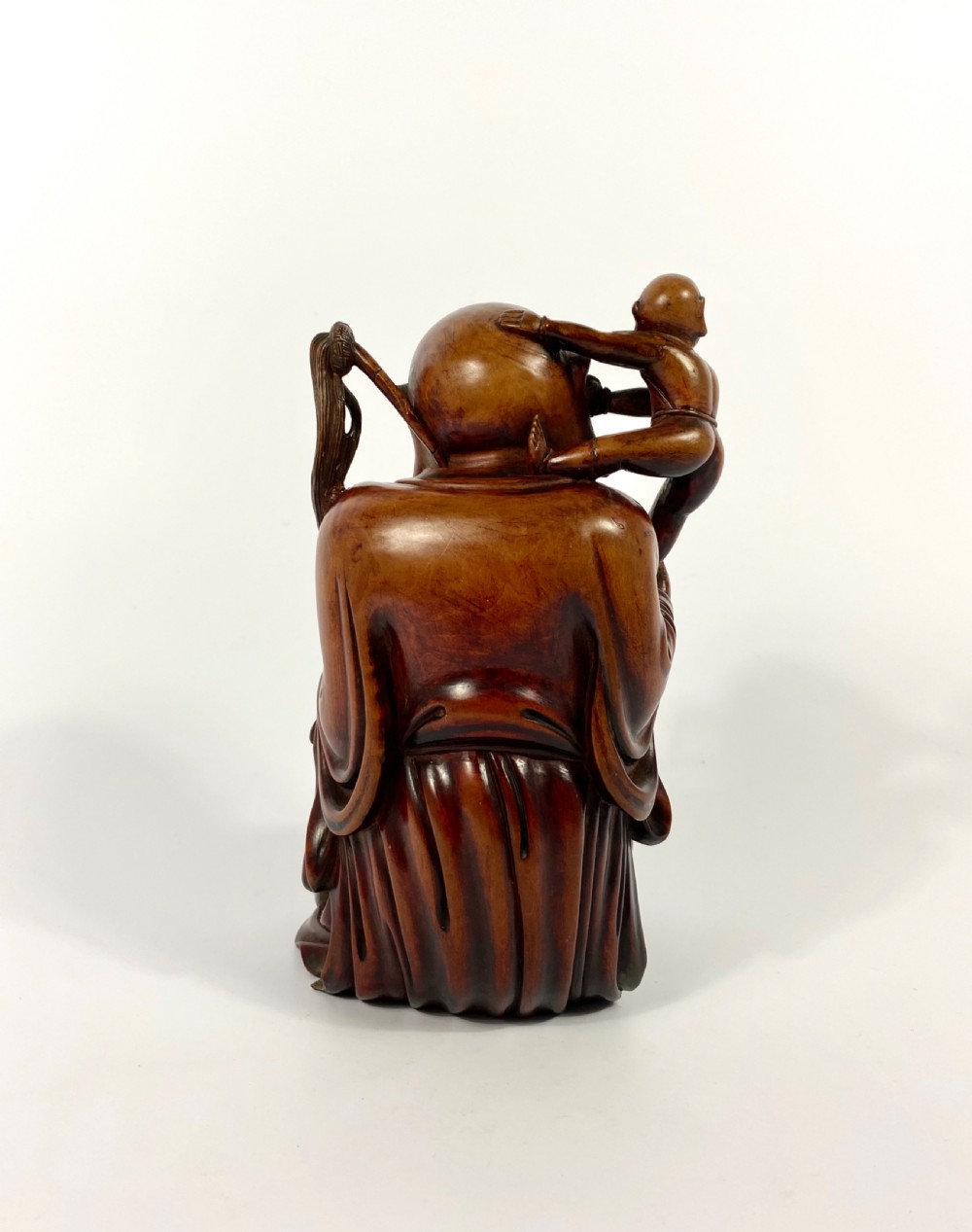 Chinese carved Buddha & HeHe Erxian twins. Qing Dynasty. View V