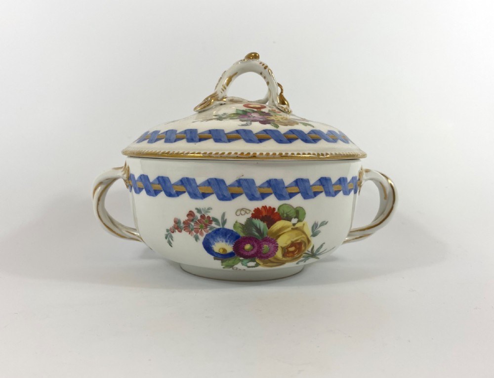 Pair Meissen porcelain ecuelle, covers, and stands. Marcollini Period, c. 1790. View VIII