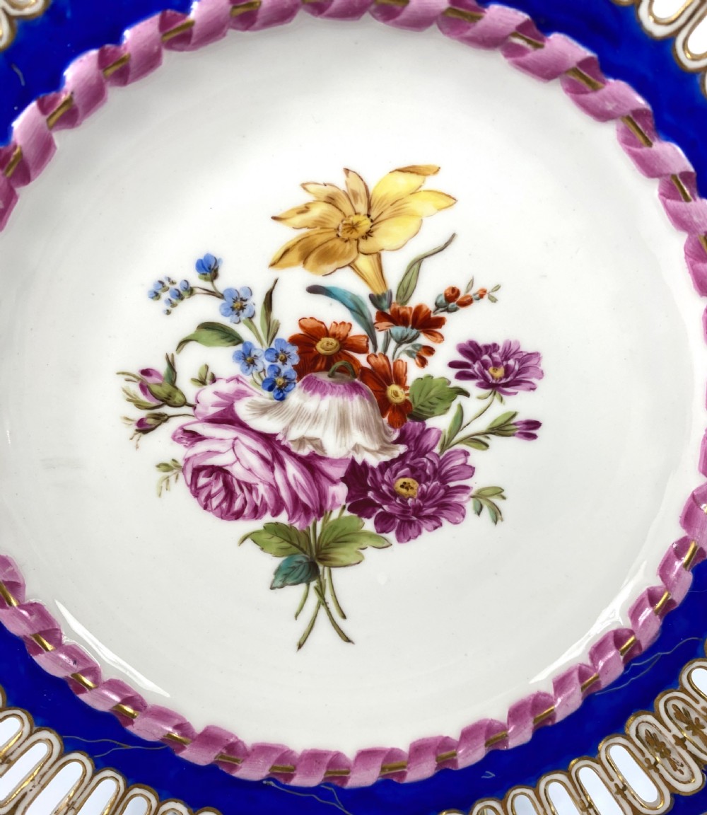 Meissen porcelain reticulated plate, c. 1850. View II
