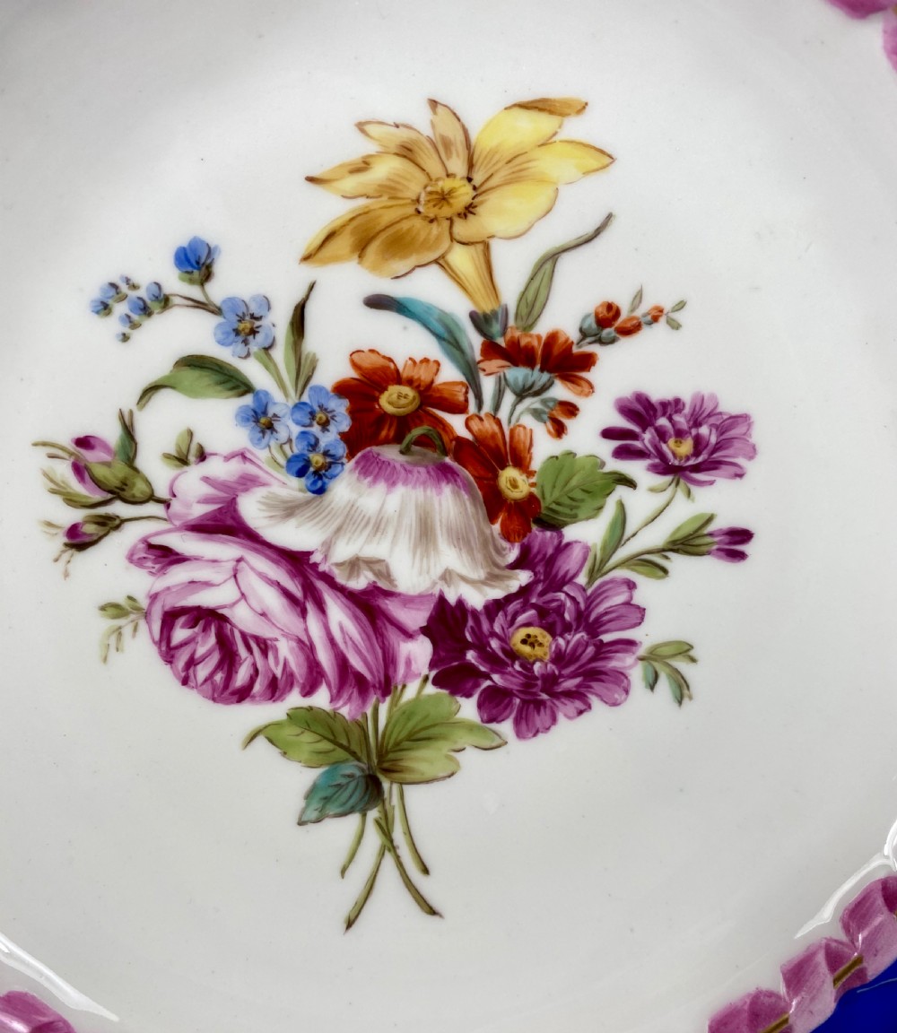 Meissen porcelain reticulated plate, c. 1850. View V