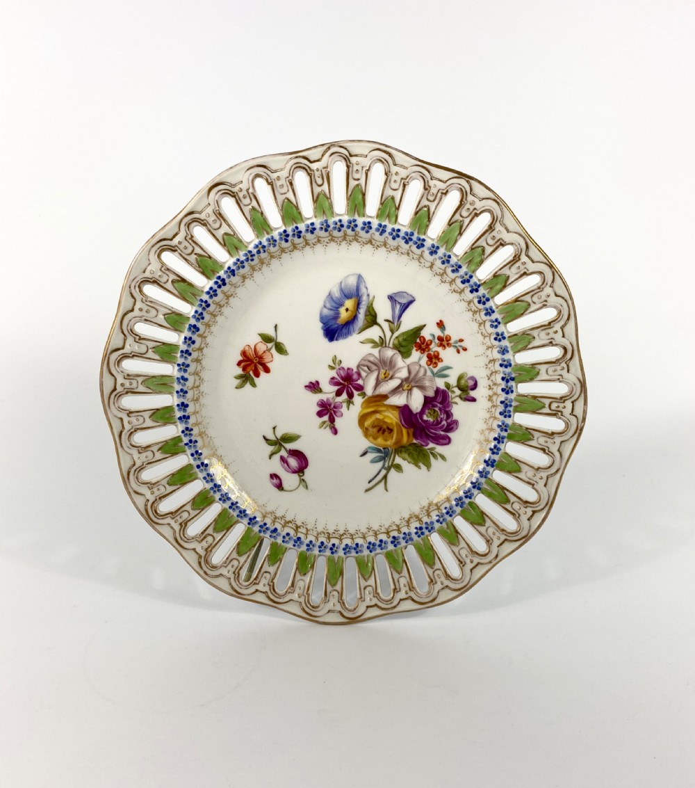 Meissen porcelain reticulated plate, c. 1860.