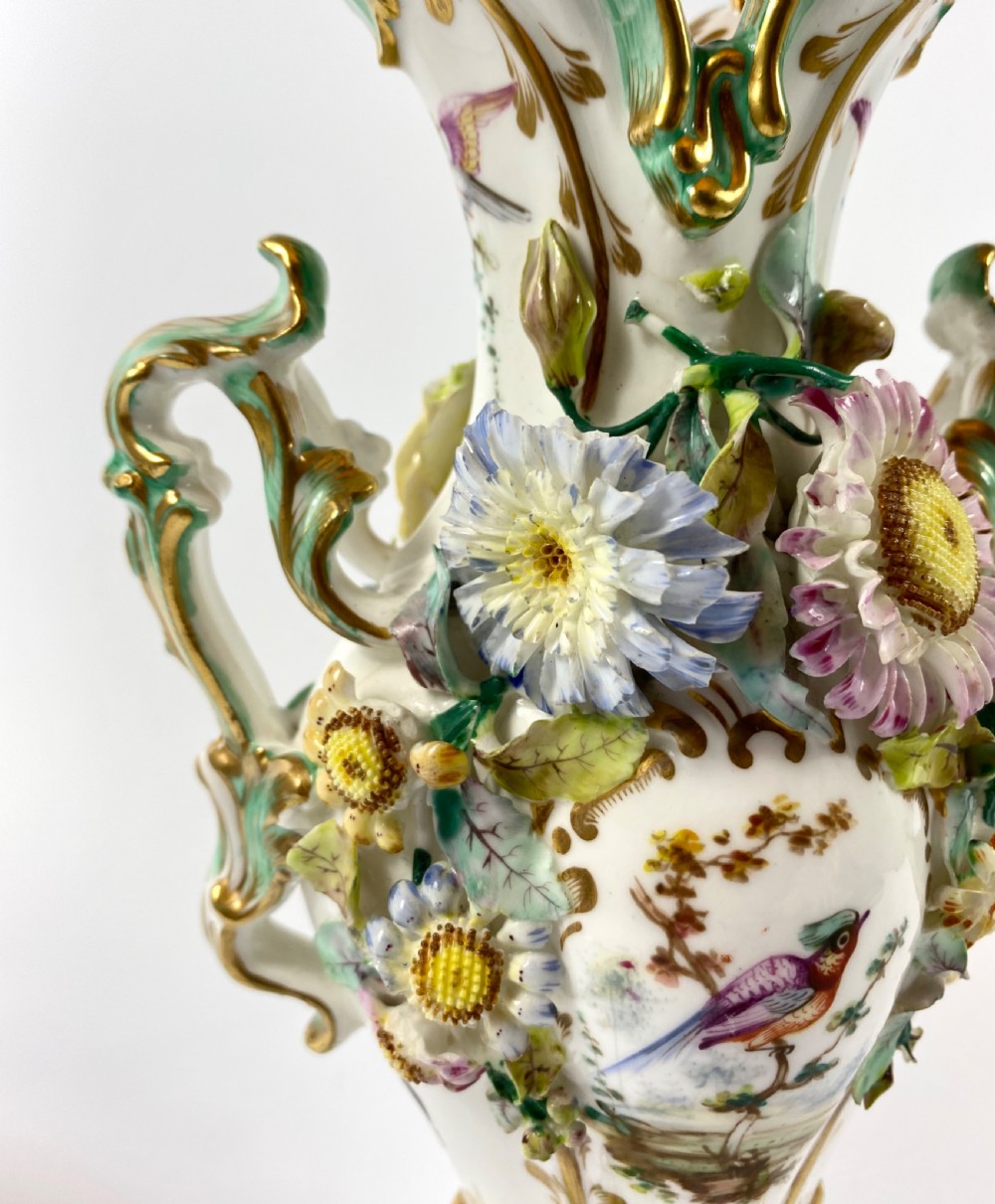 Pair Coalbrookdale encrusted vases, c. 1830. View IV