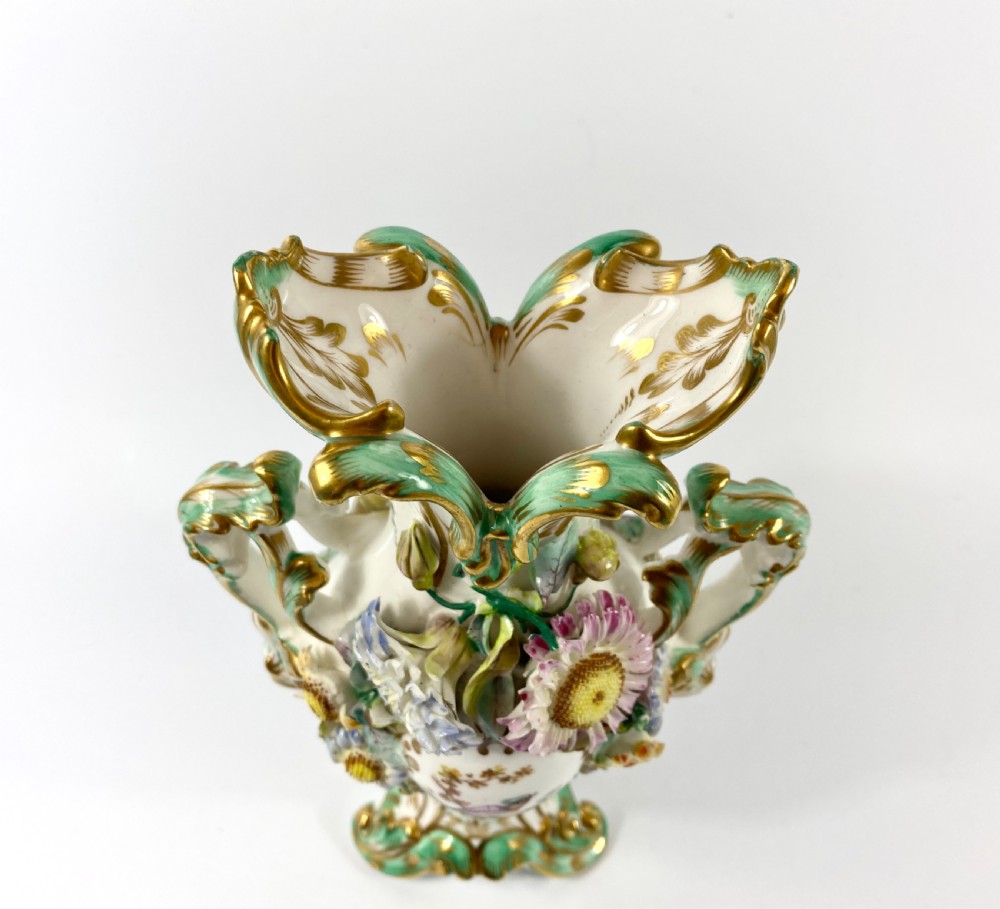 Pair Coalbrookdale encrusted vases, c. 1830. View VI