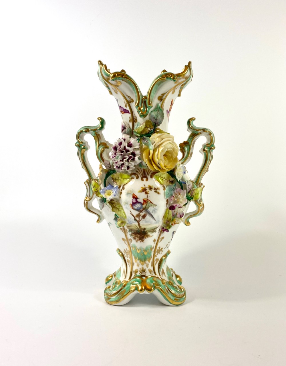 Pair Coalbrookdale encrusted vases, c. 1830. View VIII