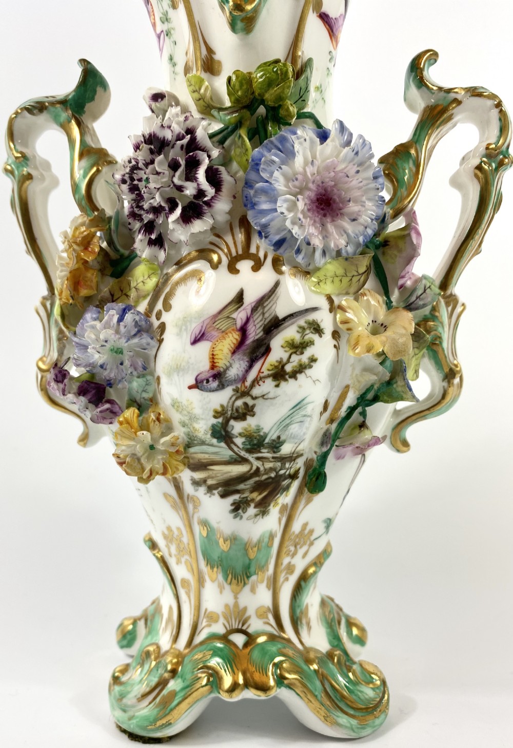 Pair Coalbrookdale encrusted vases, c. 1830. View XIII