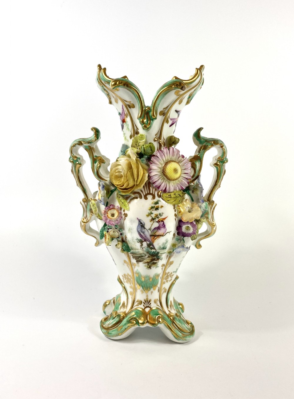 Pair Coalbrookdale encrusted vases, c. 1830. View XIV