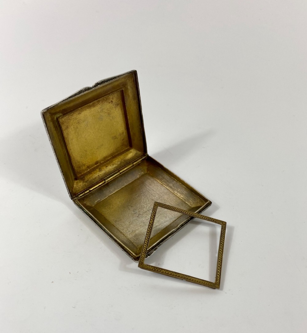 Silver and enamel compact, Italy, c. 1900. View VII