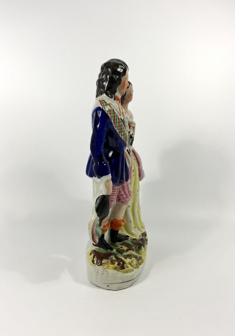 Staffordshire figure of a Cavalier and a lady, c. 1860. View III