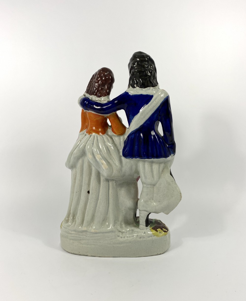 Staffordshire figure of a Cavalier and a lady, c. 1860. View IV