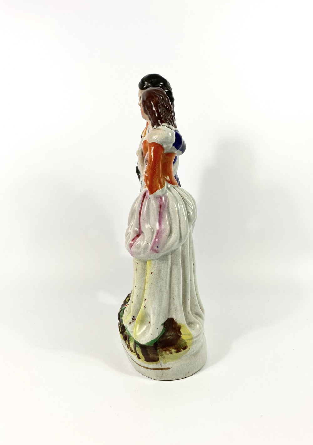 Staffordshire figure of a Cavalier and a lady, c. 1860. View V