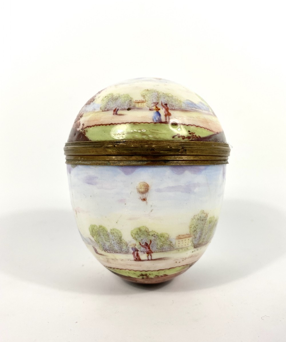 Viennese enamel Ballooning box & cover, c. 1890.