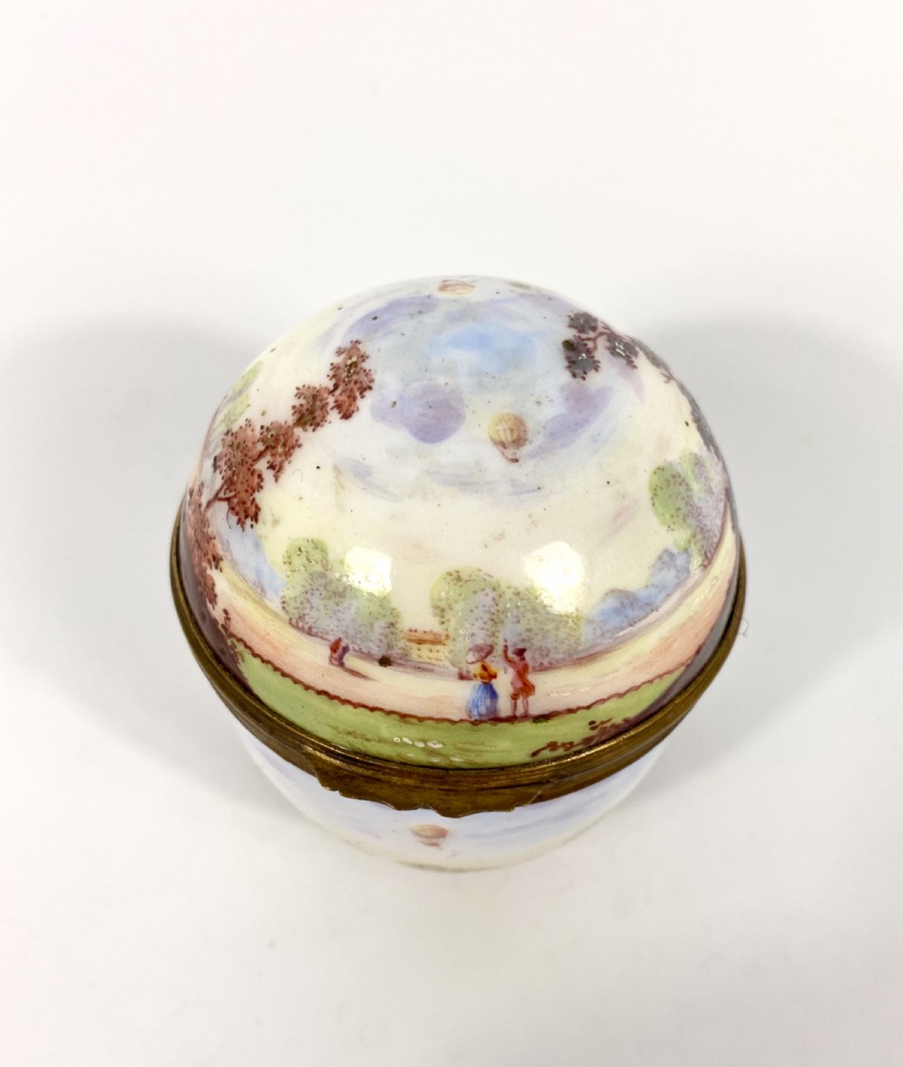 Viennese enamel Ballooning box & cover, c. 1890. View II