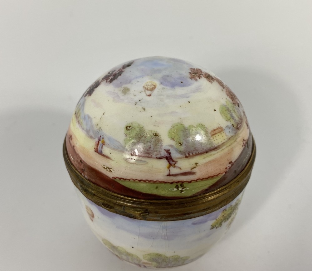 Viennese enamel Ballooning box & cover, c. 1890. View VI