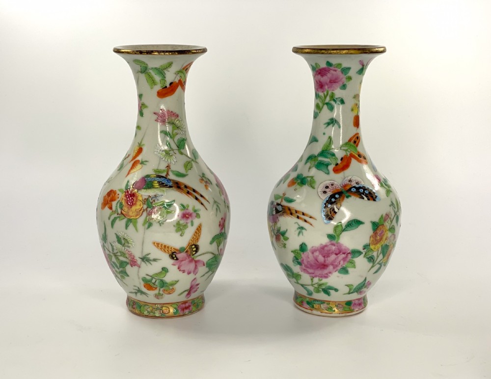 Pair Chinese crackle glaze vases, c. 1880.