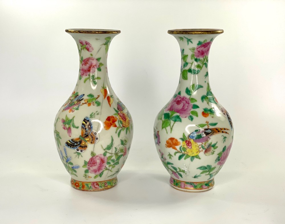 Pair Chinese crackle glaze vases, c. 1880. View II