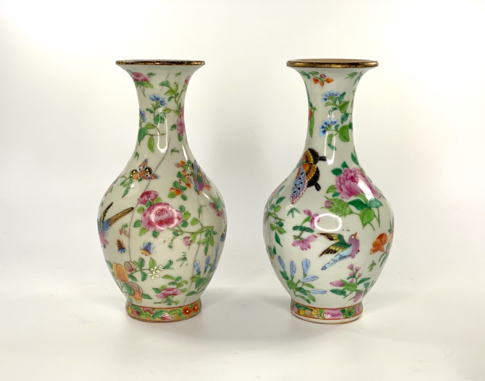 Pair Chinese crackle glaze vases, c. 1880. View III