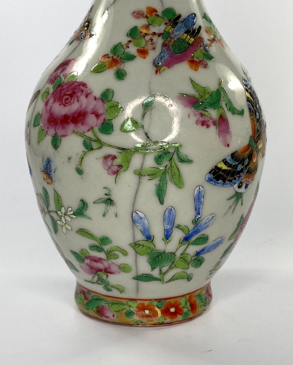 Pair Chinese crackle glaze vases, c. 1880. View X