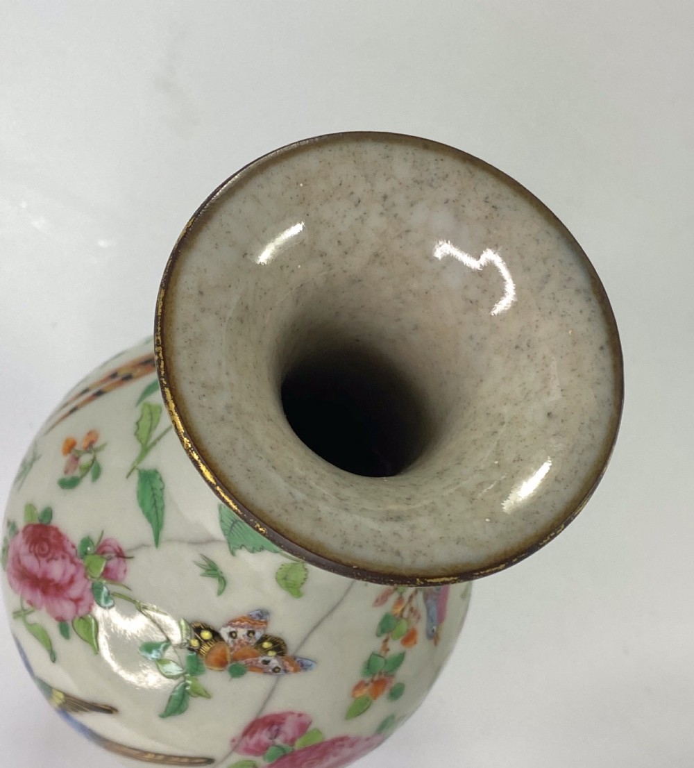 Pair Chinese crackle glaze vases, c. 1880. View XII
