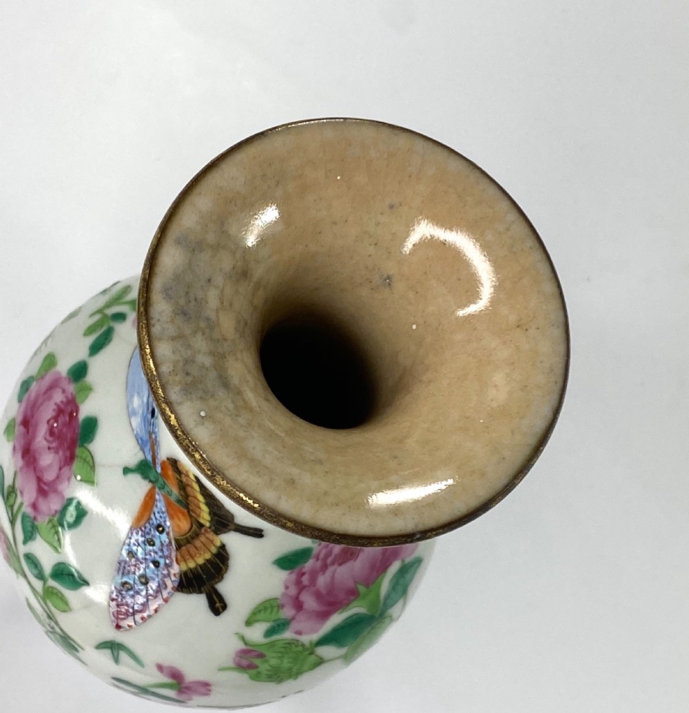 Pair Chinese crackle glaze vases, c. 1880. View XV