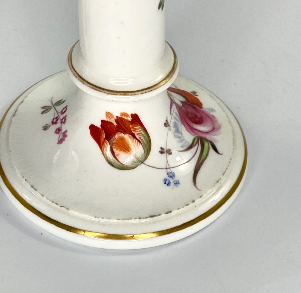 Pair Coalport porcelain candlesticks, c. 1830. View II
