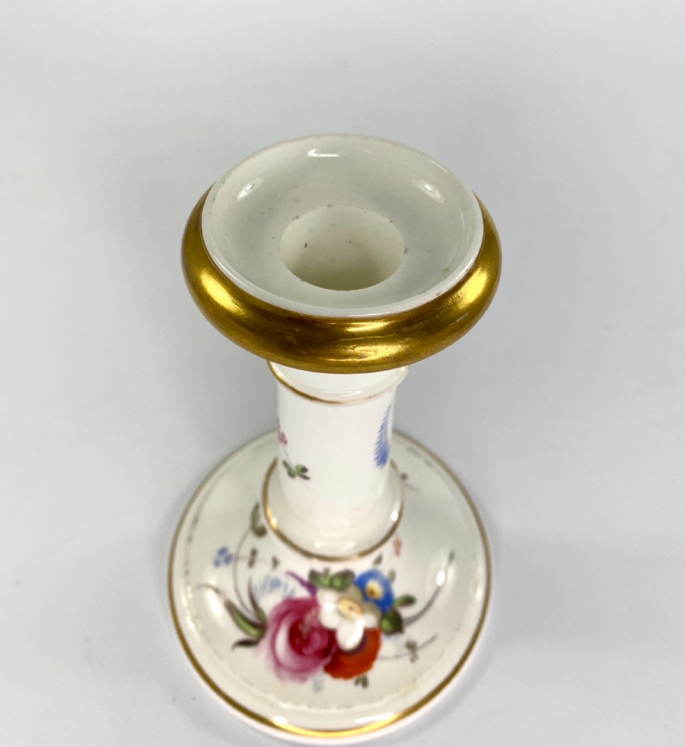 Pair Coalport porcelain candlesticks, c. 1830. View VIII