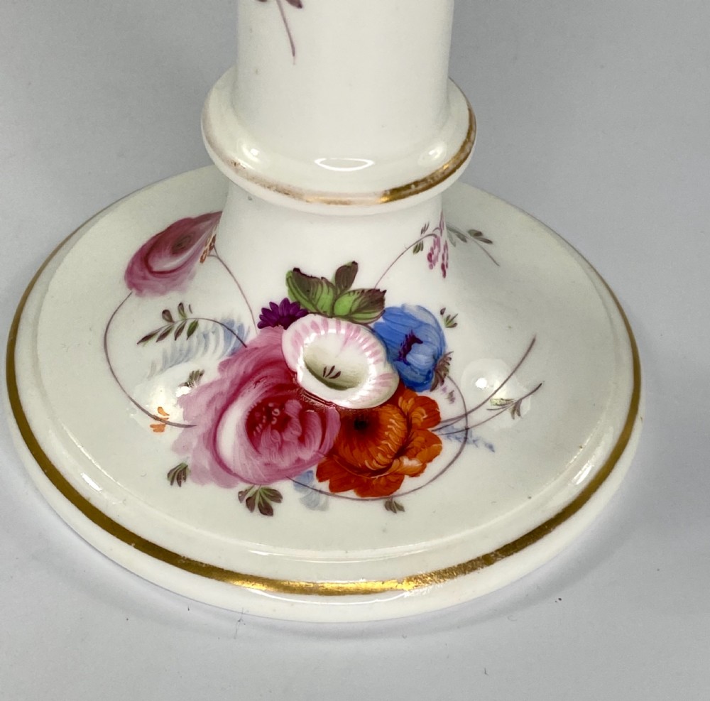Pair Coalport porcelain candlesticks, c. 1830. View XI
