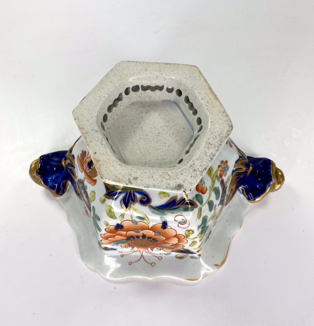 Pair Masons Ironstone tureens, covers and stands, c. 1815. View XV