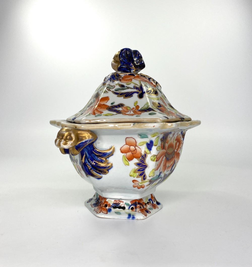 Pair Masons Ironstone tureens, covers and stands, c. 1815. View XVIII