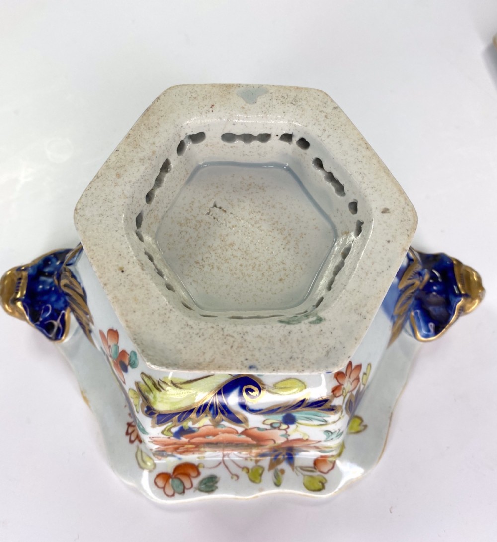 Pair Masons Ironstone tureens, covers and stands, c. 1815. View XX