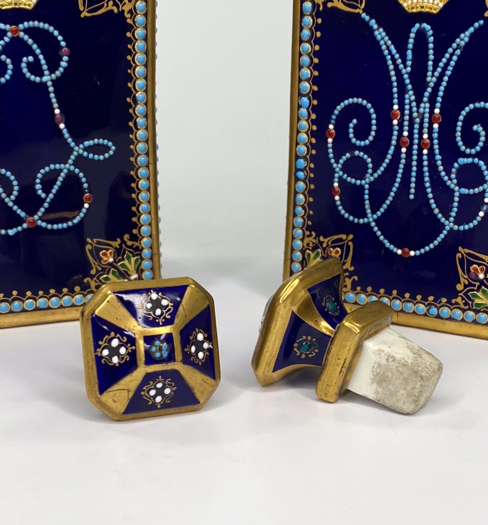 Pair ‘Sevres’porcelain perfume bottles, c. 1880. View XVI