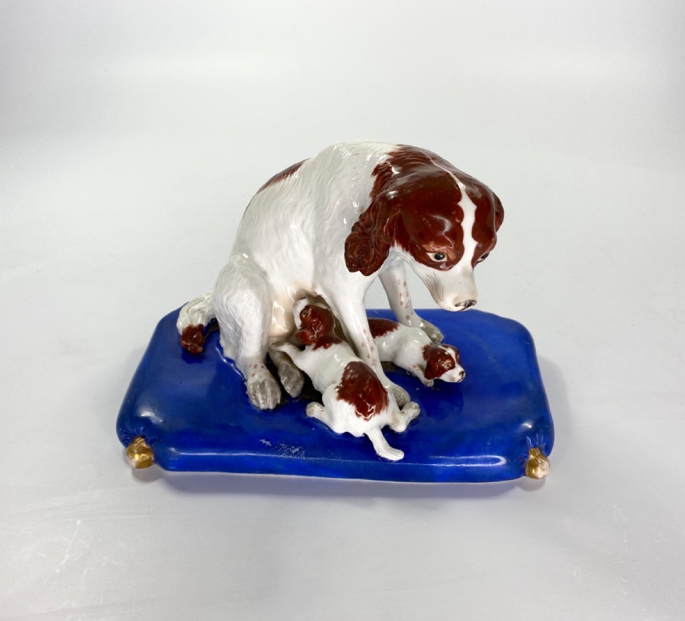 Copeland & Garrett porcelain group of Spaniels, c. 1840. View III