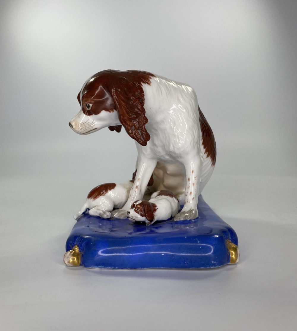 Copeland & Garrett porcelain group of Spaniels, c. 1840. View VI