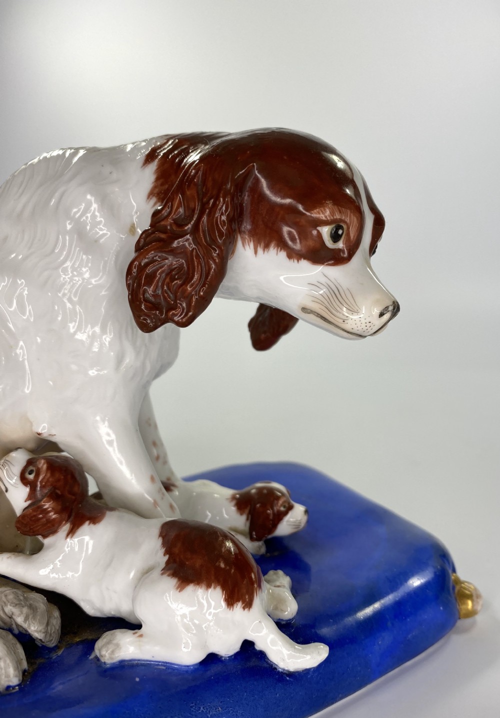 Copeland & Garrett porcelain group of Spaniels, c. 1840. View IX