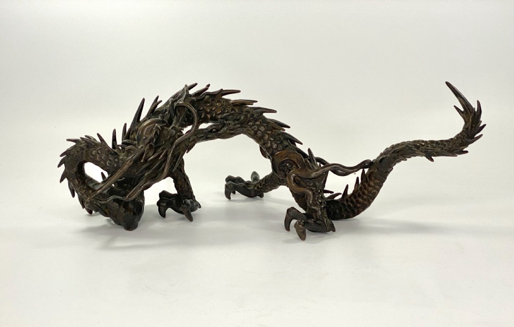 Japanese bronze Dragon okimono, Meiji Period.