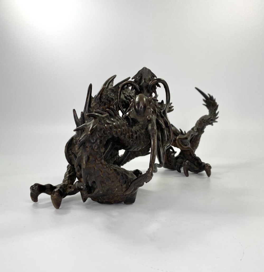 Japanese bronze Dragon okimono, Meiji Period. View IV