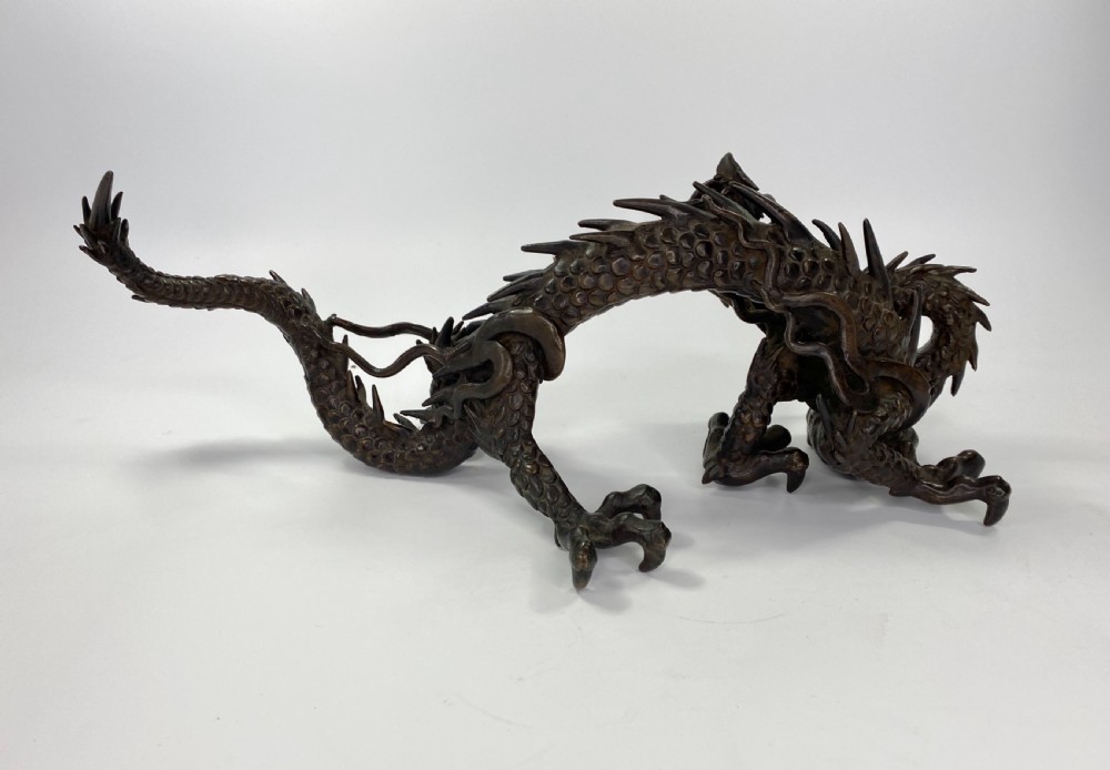 Japanese bronze Dragon okimono, Meiji Period. View VI