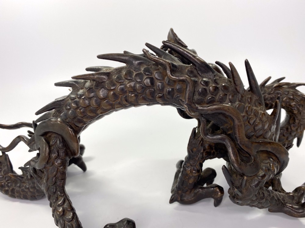 Japanese bronze Dragon okimono, Meiji Period. View VIII