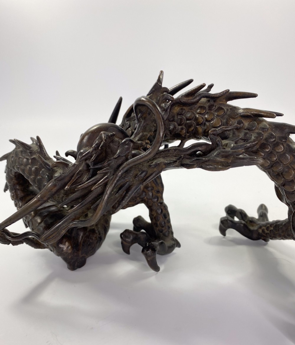 Japanese bronze Dragon okimono, Meiji Period. View XIII